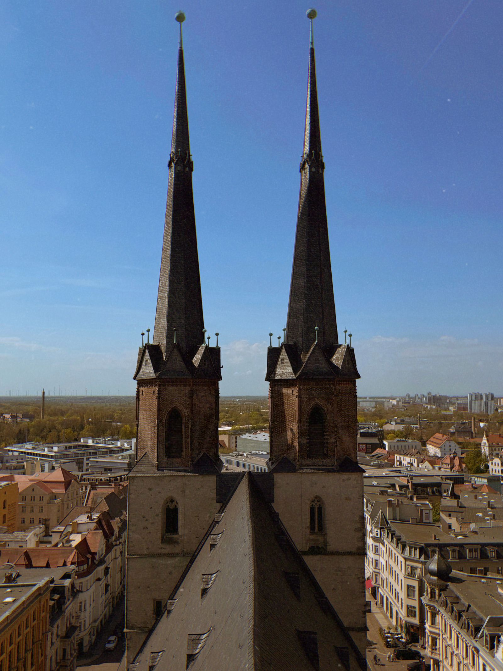 Marktkirche in Halle (Saale) aus der Luft – Verwaltungsgebiet der Larooms Hausverwaltung